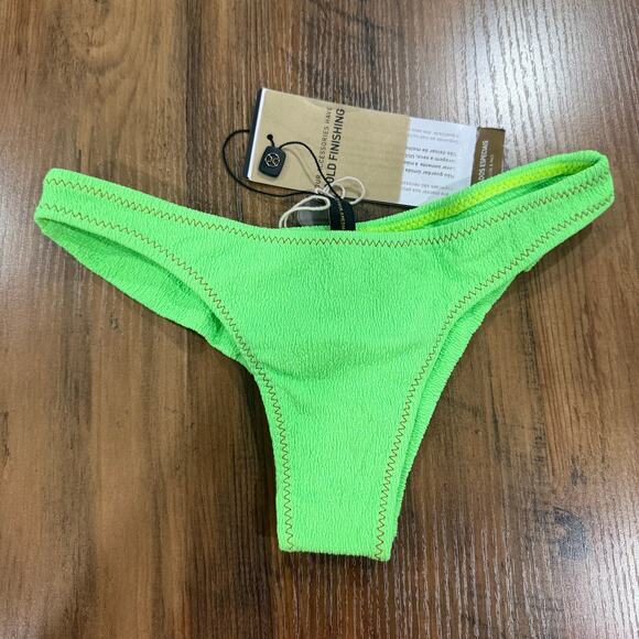 ViX by Paula Hermanny Firenze Basic Cheeky Bikini Bottom Vacation Lime Green XS - Picture 3 of 4